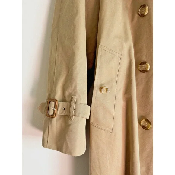 Burberry London Women's Heritage Trench Coat Nova Check Belted Beige Size 8 - Picture 11 of 16